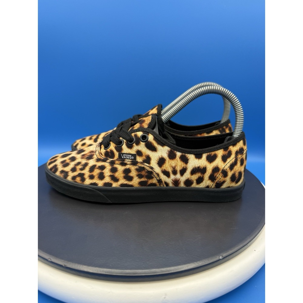 Vans Authentic LoPro Womens Size 11 Leopard Black Brown Shoes Casual Sneakers